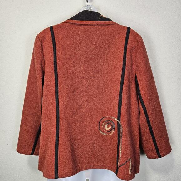 VTG Womens M Blazer Wool Jacket 80s Canvasbacks Abstract Art To Wear Lagenlook - Picture 15 of 16